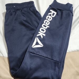 Reebok Dark Blue Sweatpants with White Logo